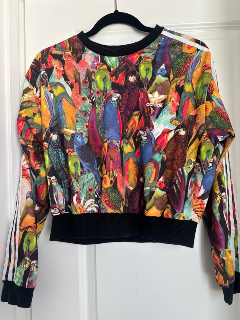 Adidas Originals x Farm Rio Passaredo Sweatshirt Sz S Women’s Birds Parrots